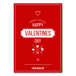 Valentine Symbols Classroom Valentine Card