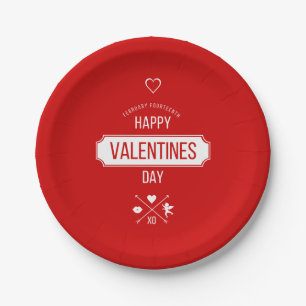 Valentine Symbols Valentine's Day Paper Plates
