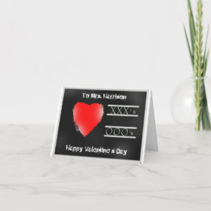 Valentine Teacher Chalkboard Card