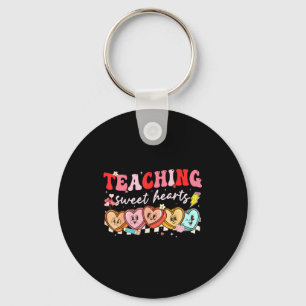 Valentine Teaching Sweet Hearts Teacher Men Women Keychain
