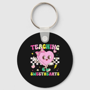 Valentine Teaching Sweethearts Six Seven Heart 6 7 Keychain