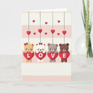Valentine Teddy Bear Love Card
