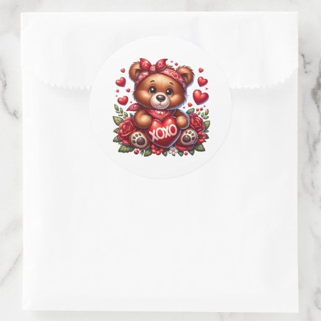 Valentine Teddy Stickers (Bag)