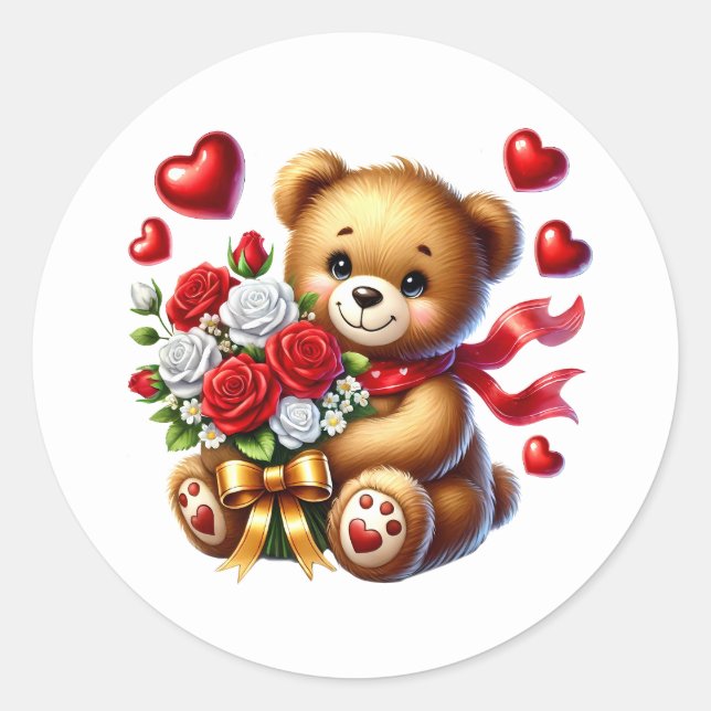 Valentine Teddy Stickers (Front)