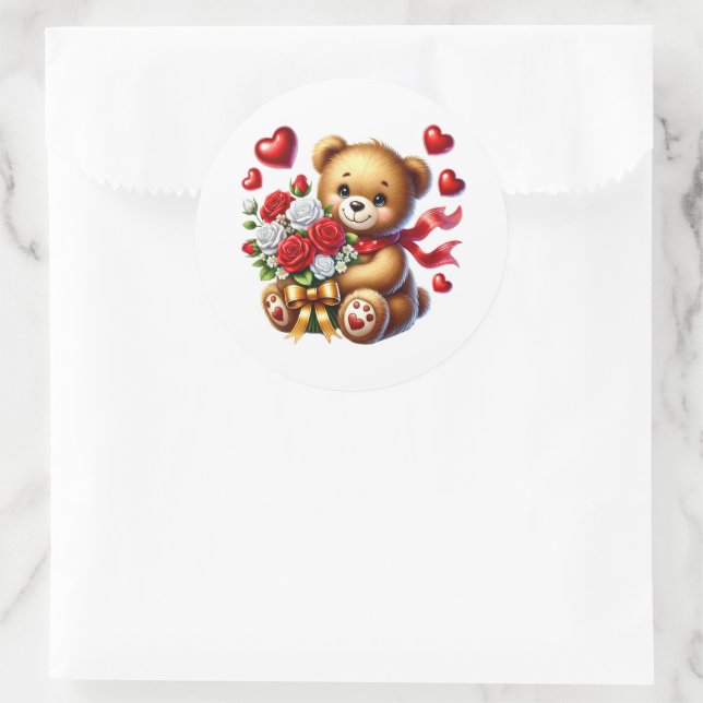 Valentine Teddy Stickers (Bag)