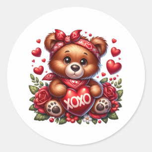 Valentine Teddy Stickers