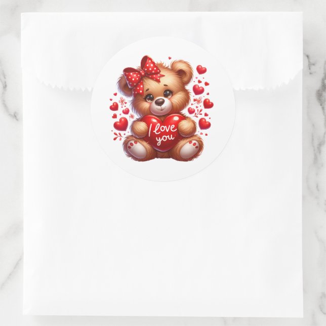Valentine Teddy Stickers (Sac)