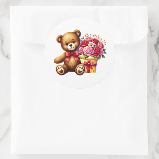 Valentine Teddy Stickers (Sac)