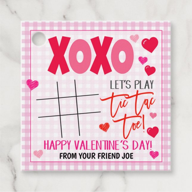 Valentine Tic Tac Toe Gift Tag (Front)