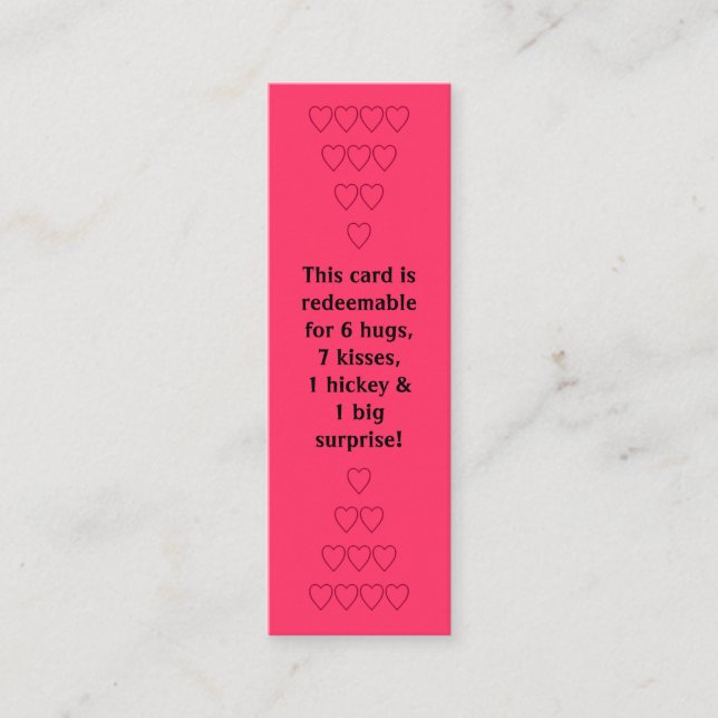 Valentine Tickets for Hugs & Kisses -  20 ct. (Front)