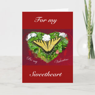 Valentine Tiger Swallowtail Butterfly Items Holiday Card