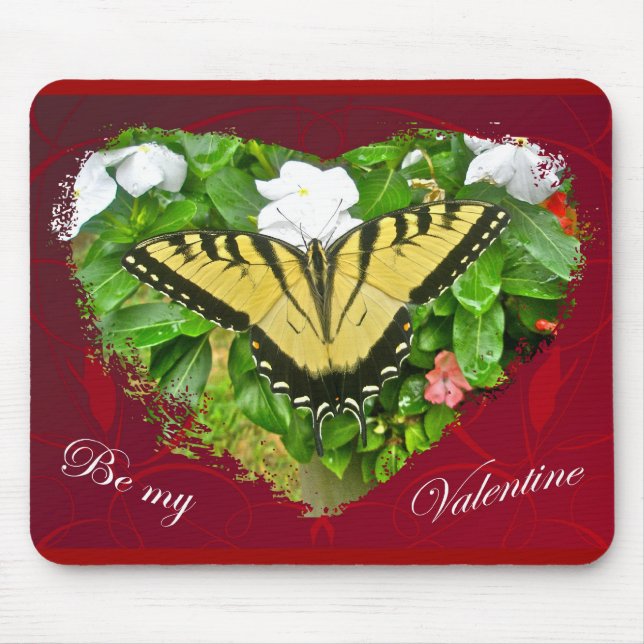 Valentine Tiger Swallowtail Butterfly Items Mouse Pad (Front)