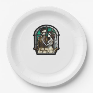 Valentine Till Death Do Us Part Romantic Style Paper Plate