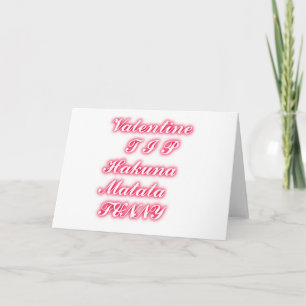 Valentine tip hakunamatata funny romantic colours holiday card