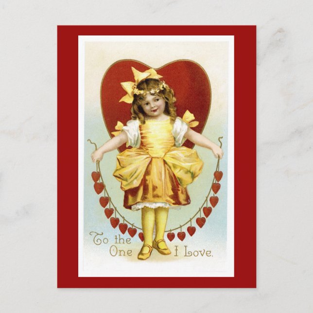 Valentine To The One I Love Holiday Postcard (Front)