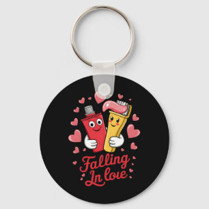 Valentine Toothpaste Love Toothbrushes Falling Inl Keychain