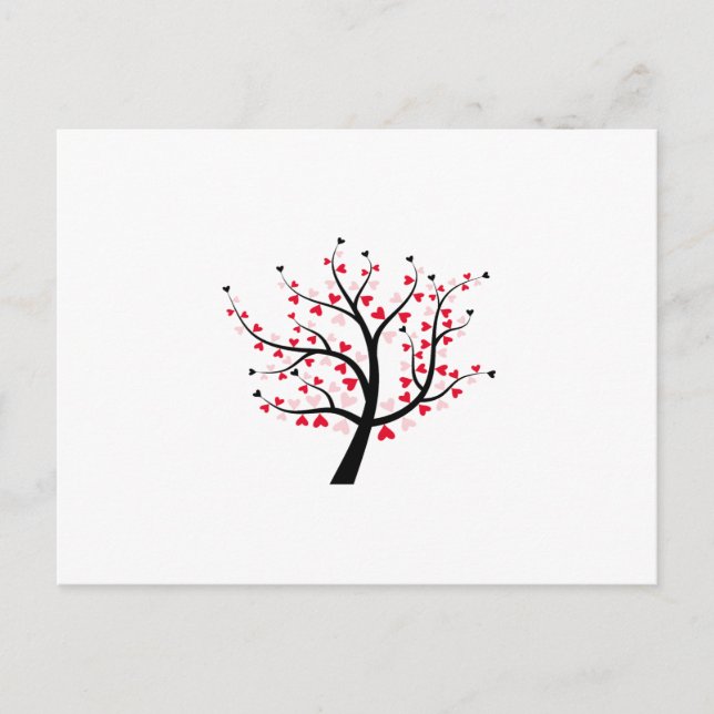 Valentine Tree Holiday Postcard (Front)