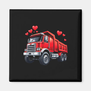 Valentine Truck, Dump With Hearts, Construction Lo Magnet