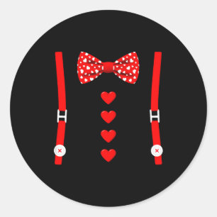 Valentine Tuxedo Heart Outfit Funny Love Classic Round Sticker