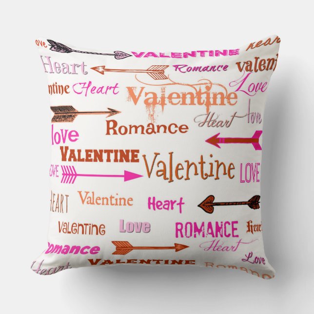 Valentine Typography Throw Pillow (Front)