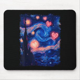 Valentine Van Gogh Starry Night Heart Matching Cou Mouse Pad