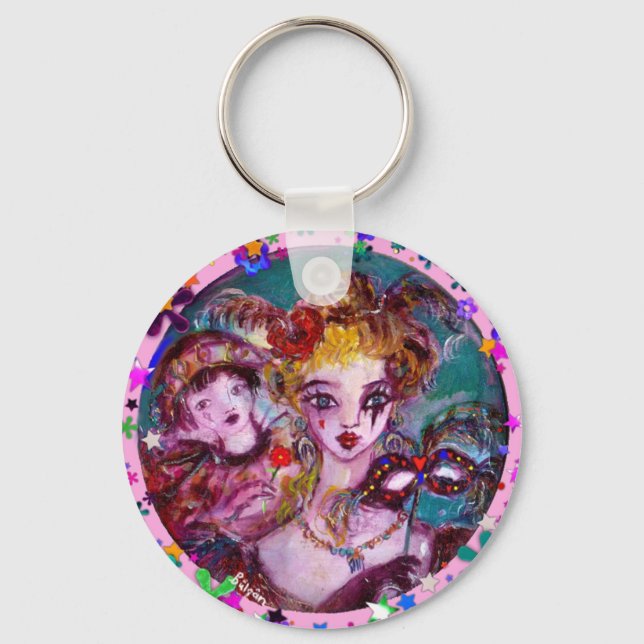 VALENTINE VENETIAN MASQUERADE CONFETTI KEYCHAIN (Front)