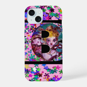 VALENTINE VENETIAN MASQUERADE MONOGRAM B LETTER iPhone 15 CASE