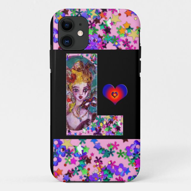 VALENTINE VENETIAN MASQUERADE MONOGRAM F LETTER Case-Mate iPhone CASE (Back)