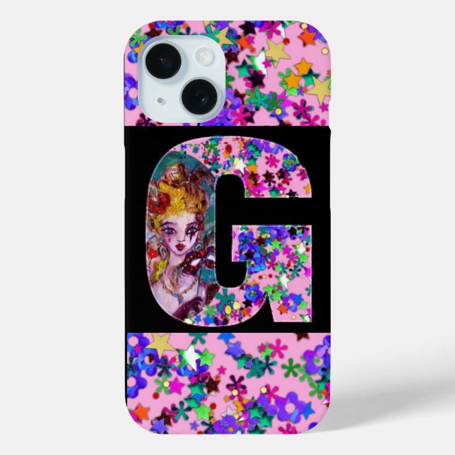 VALENTINE VENETIAN MASQUERADE MONOGRAM G LETTER Case-Mate iPhone CASE (Back)