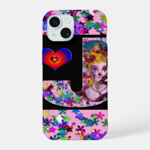VALENTINE VENETIAN MASQUERADE MONOGRAM J LETTER iPhone 15 CASE