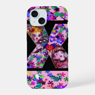 VALENTINE VENETIAN MASQUERADE MONOGRAM X LETTER iPhone 15 CASE