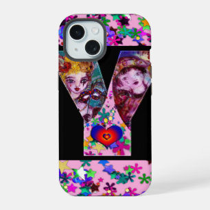 VALENTINE VENETIAN MASQUERADE MONOGRAM Y LETTER iPhone 15 CASE