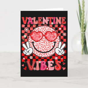 Valentine Vibe Heart Peace Sign Men Women Kid Card