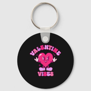 Valentine Vibes Groovy Valentines Day Shirt For Gi Keychain