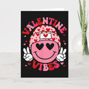 Valentine Vibes Heart Peace Sign Boy Men Women Gir Card