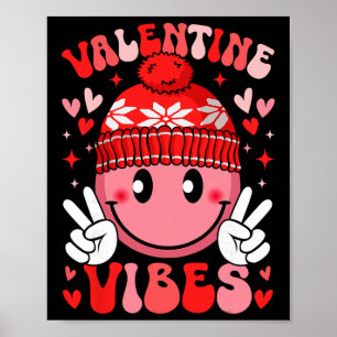 Valentine Vibes Valentines Day Retro Men Women Kid Poster