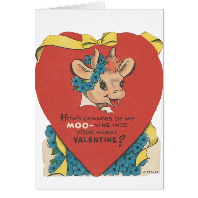 Valentine vintage "Cow Moo" (Devant)