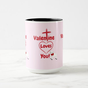 Valentine vous aime deux tone café Mug