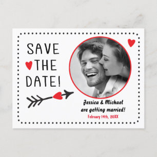 Valentine Wedding Save Date Photo Rustic Postcard