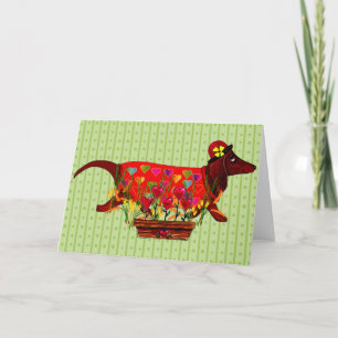 Valentine Weiner Dog Holiday Card