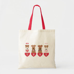 Valentine Welsh Wire Fox Terrier Dogs Tote Bag