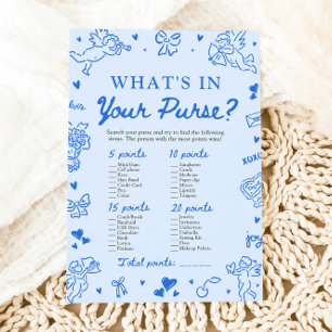 Valentine What's In Your Purse Baby Shower Game Invitation