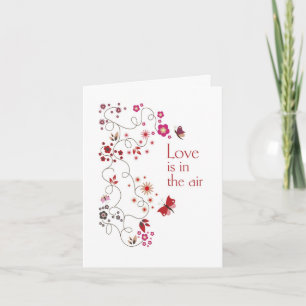 Valentine Whimsical Flowers Card