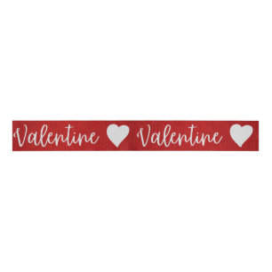 Valentine White Glitter Grosgrain Ribbon