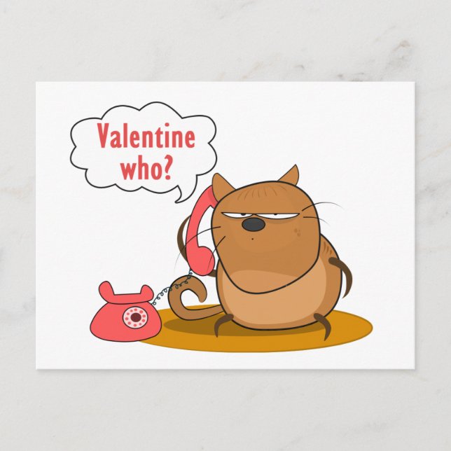 Valentine Who? Holiday Postcard (Front)