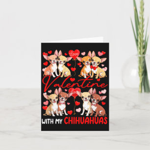 Valentine With My Chihuahuas Couple Dogs Costume O Card