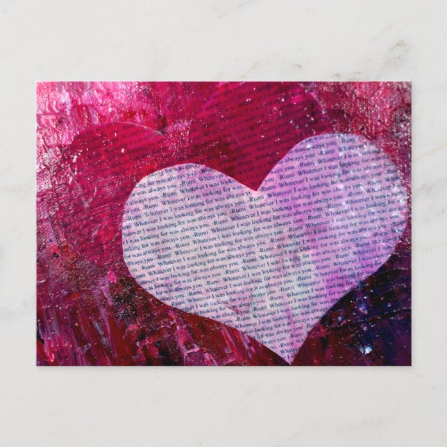 Valentine with Rumi Holiday Postcard (Front)