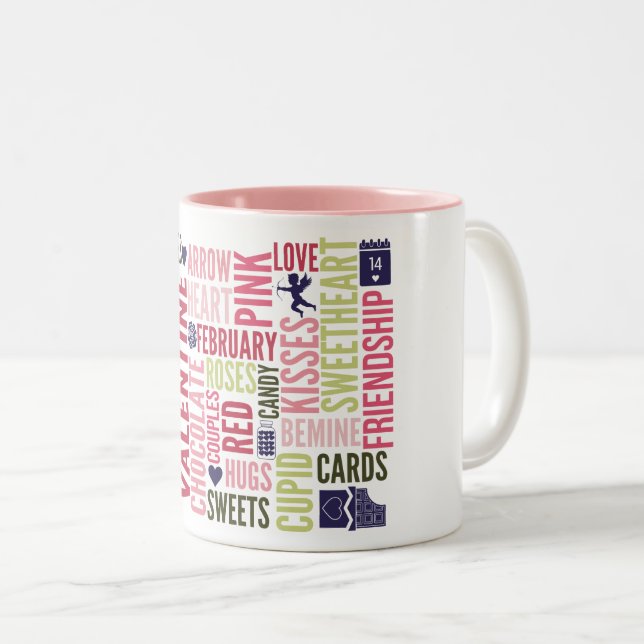 Valentine Words Valentine's Day Coffee Mug (Front Right)