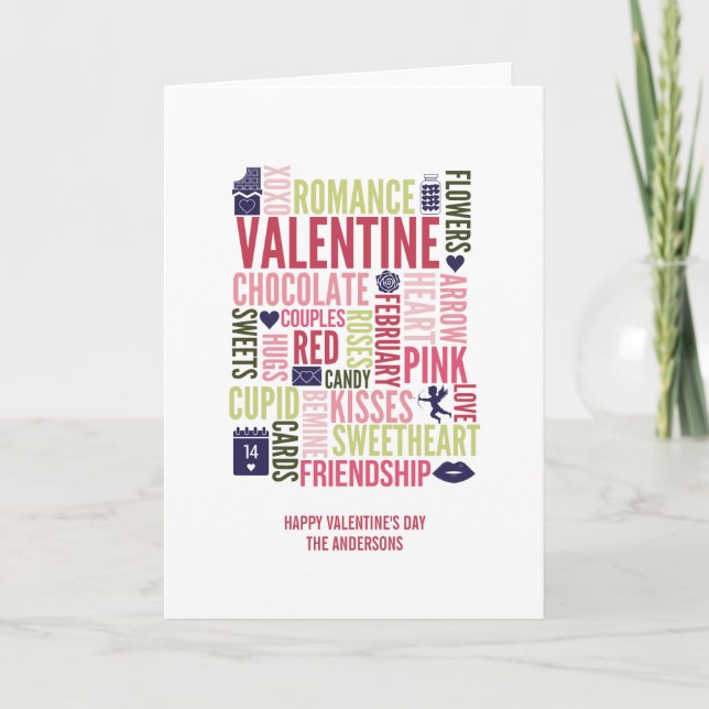 Valentine Words Valentine's Day Greeting Card (Front)