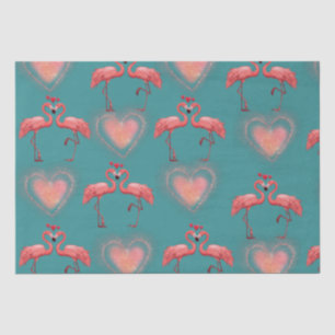 Valentine Wrapping Paper - Flamingo- Retro